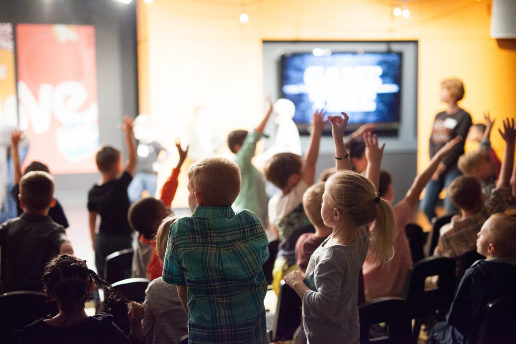 Kids participating in church activities at a family friendly church in West Tulsa, dedicated to serving the surrounding communities. 